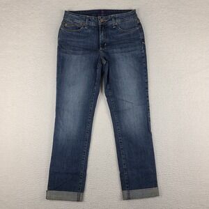 NYDJ Not Your Daughter‎ Jeans Womens 6 Blue Legging Roll Up Dark Wash Denim